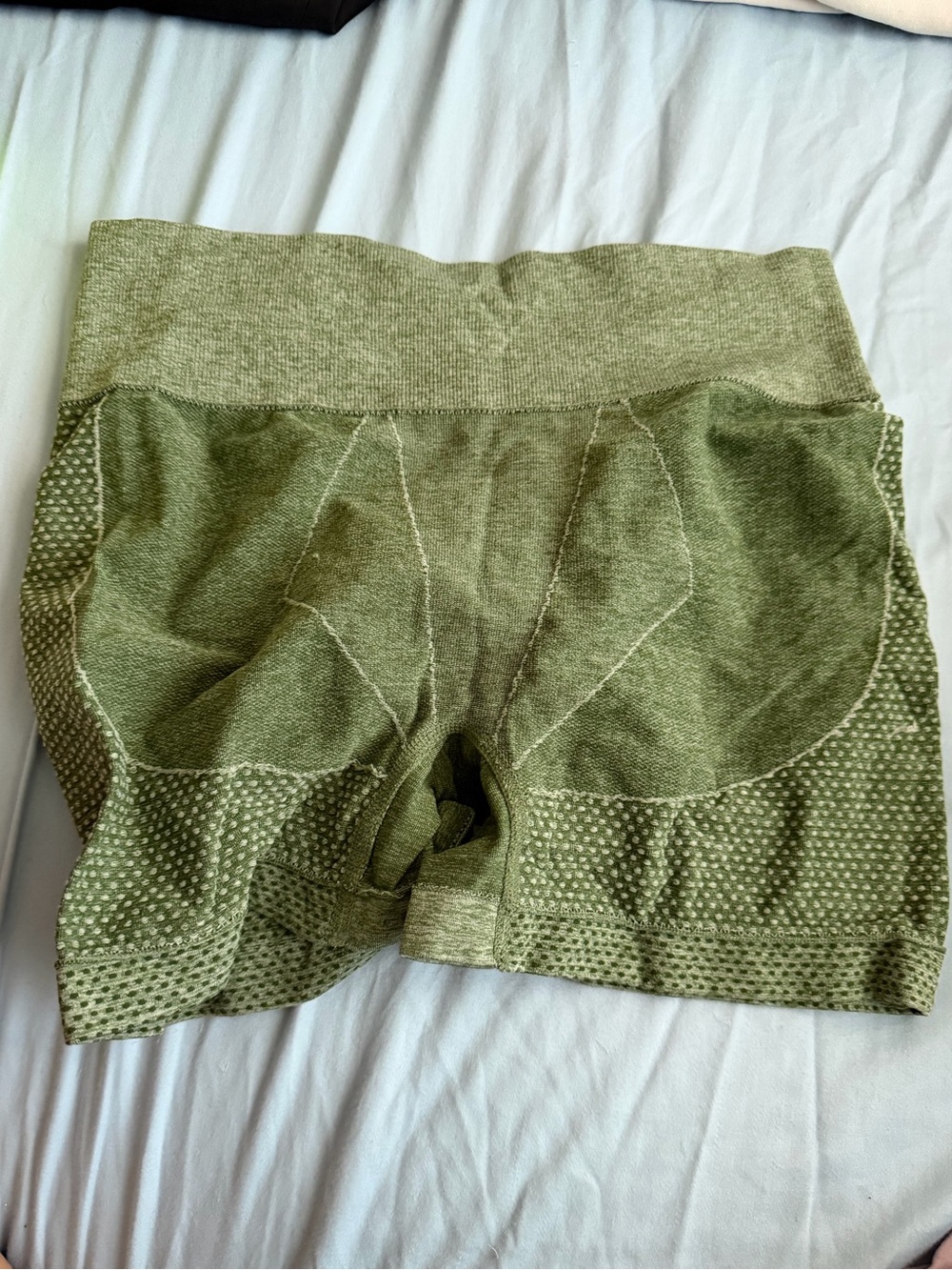 Olive Green Women’s Seamless High-Waist Shorts